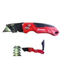 Нож для гипсокартона складной, металлический, 4 запасных лезвия SK5, "MAXIMUM" МХ 09332